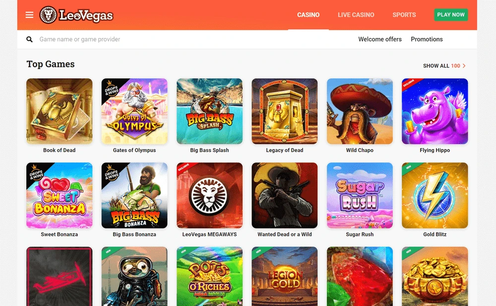 LeoVegas casino review games